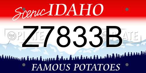 Z7833B Idaho License Plate
