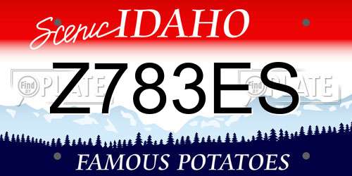Z783ES Idaho License Plate