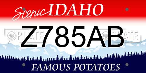 Z785AB Idaho License Plate