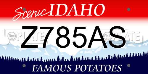 Z785AS Idaho License Plate