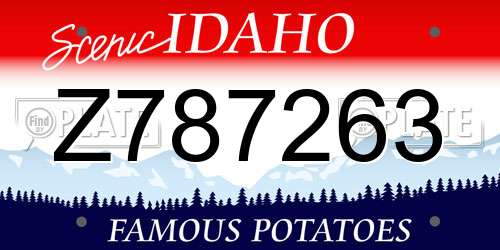 Z787263 Idaho License Plate
