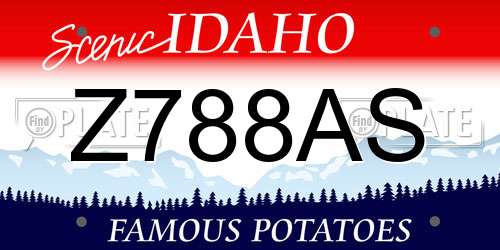 Z788AS Idaho License Plate