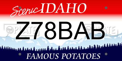 Z78BAB Idaho License Plate