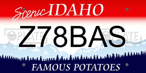 Z78BAS Idaho License Plate