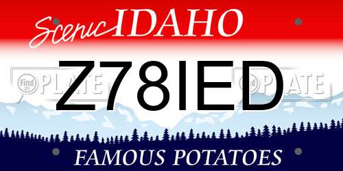 Z78IED Idaho License Plate
