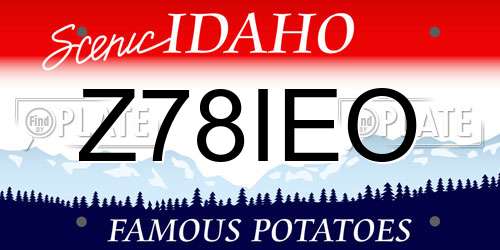 Z78IEO Idaho License Plate