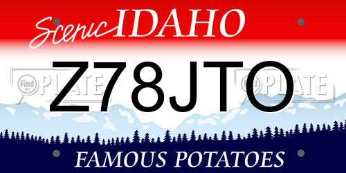 Z78JTO Idaho License Plate