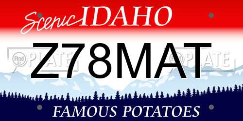 Z78MAT Idaho License Plate