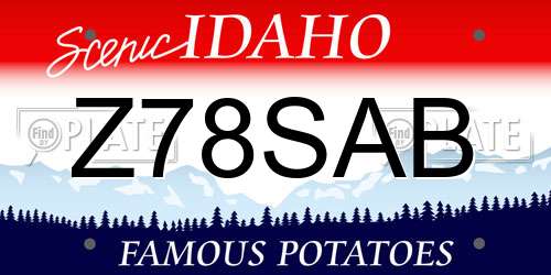 Z78SAB Idaho License Plate