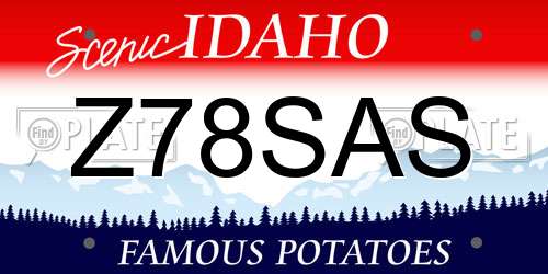 Z78SAS Idaho License Plate