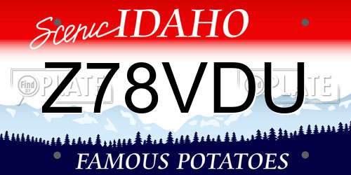 Z78VDU Idaho License Plate
