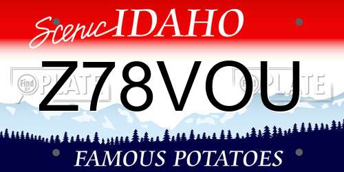 Z78VOU Idaho License Plate