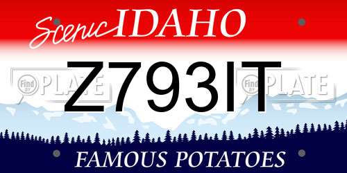 Z793IT Idaho License Plate