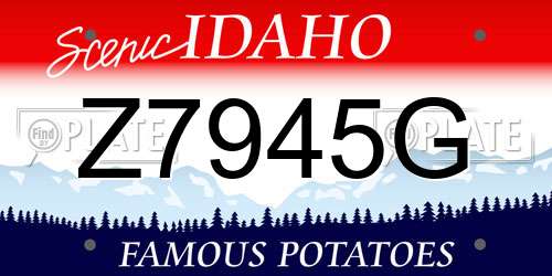Z7945G Idaho License Plate