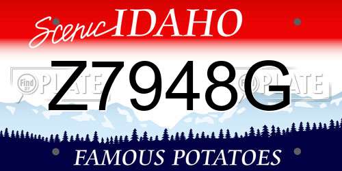 Z7948G Idaho License Plate