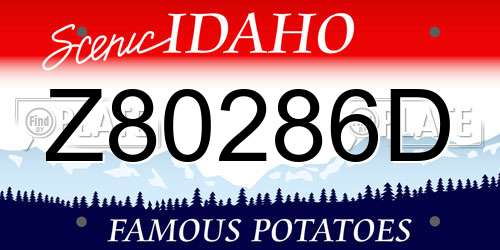 Z80286D Idaho License Plate