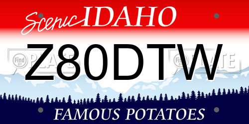 Z80DTW Idaho License Plate
