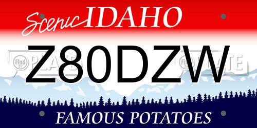 Z80DZW Idaho License Plate