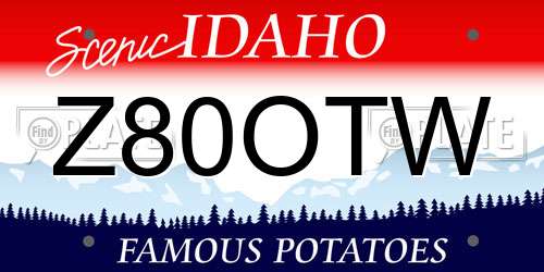 Z80OTW Idaho License Plate