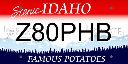 Z80PHB Idaho License Plate