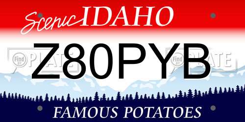 Z80PYB Idaho License Plate