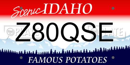 Z80QSE Idaho License Plate