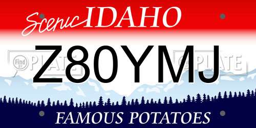 Z80YMJ Idaho License Plate