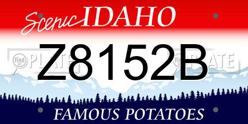 Z8152B Idaho License Plate