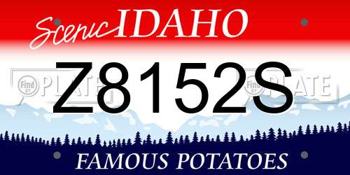 Z8152S Idaho License Plate