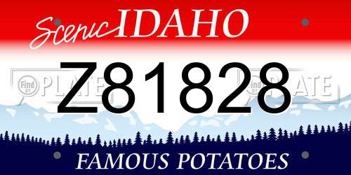 Z81828 Idaho License Plate