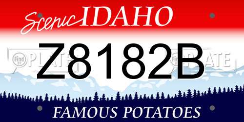 Z8182B Idaho License Plate