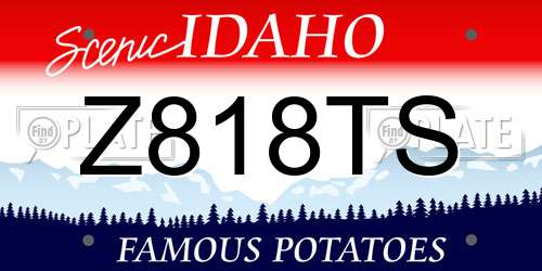 Z818TS Idaho License Plate