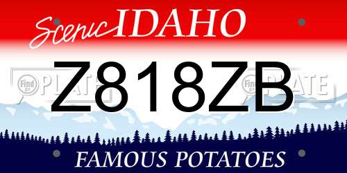Z818ZB Idaho License Plate