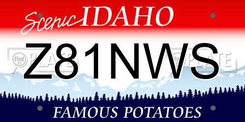 Z81NWS Idaho License Plate