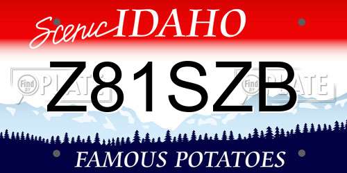 Z81SZB Idaho License Plate
