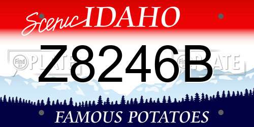 Z8246B Idaho License Plate