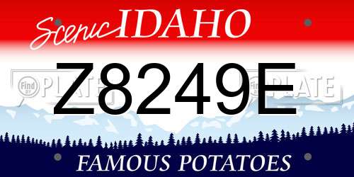 Z8249E Idaho License Plate