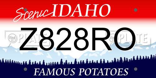 Z828RO Idaho License Plate