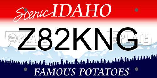 Z82KNG Idaho License Plate