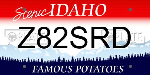 Z82SRD Idaho License Plate