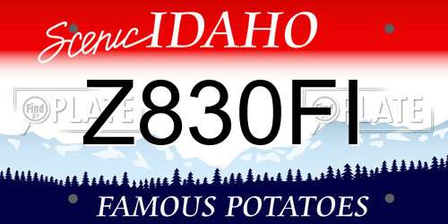 Z830FI Idaho License Plate