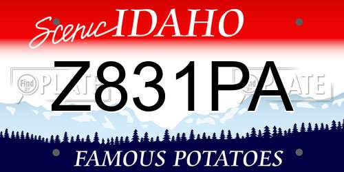 Z831PA Idaho License Plate