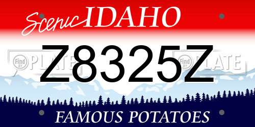 Z8325Z Idaho License Plate