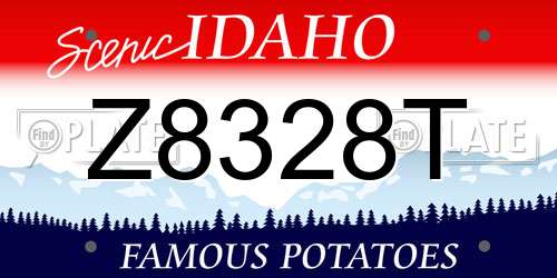 Z8328T Idaho License Plate