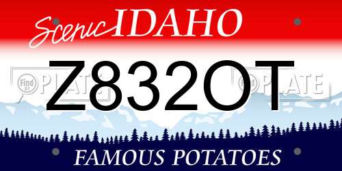 Z832OT Idaho License Plate