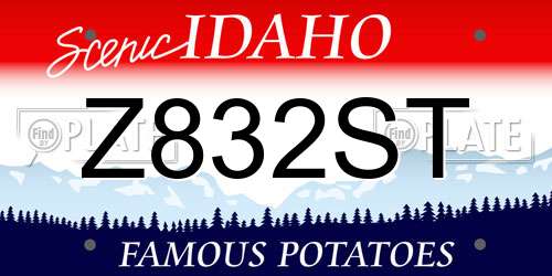 Z832ST Idaho License Plate