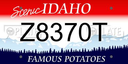 Z8370T Idaho License Plate