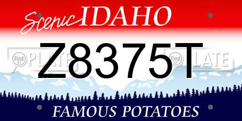 Z8375T Idaho License Plate