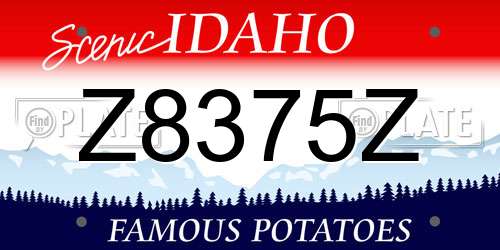 Z8375Z Idaho License Plate