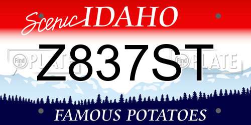 Z837ST Idaho License Plate